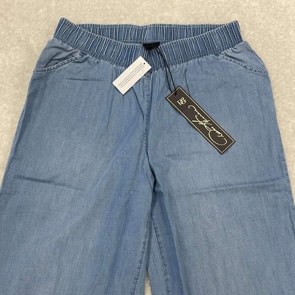 DG2 Diane Gilman SoftCell Denim Wide-Leg Pant - Picture 5 of 8